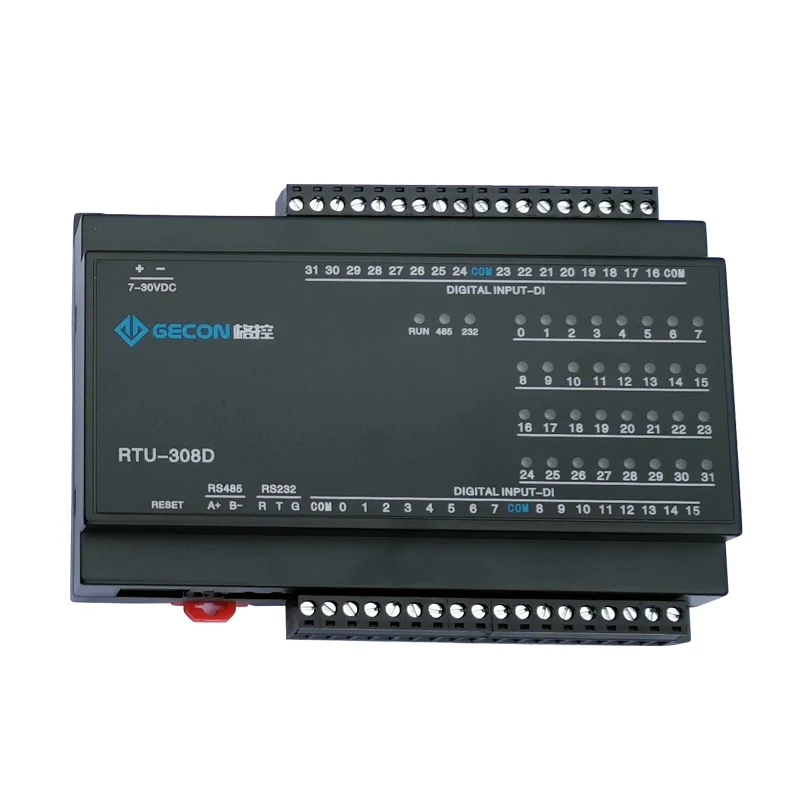 

RTU-308D 32-channel DI digital switch input button and other status information collection via RS485 upload