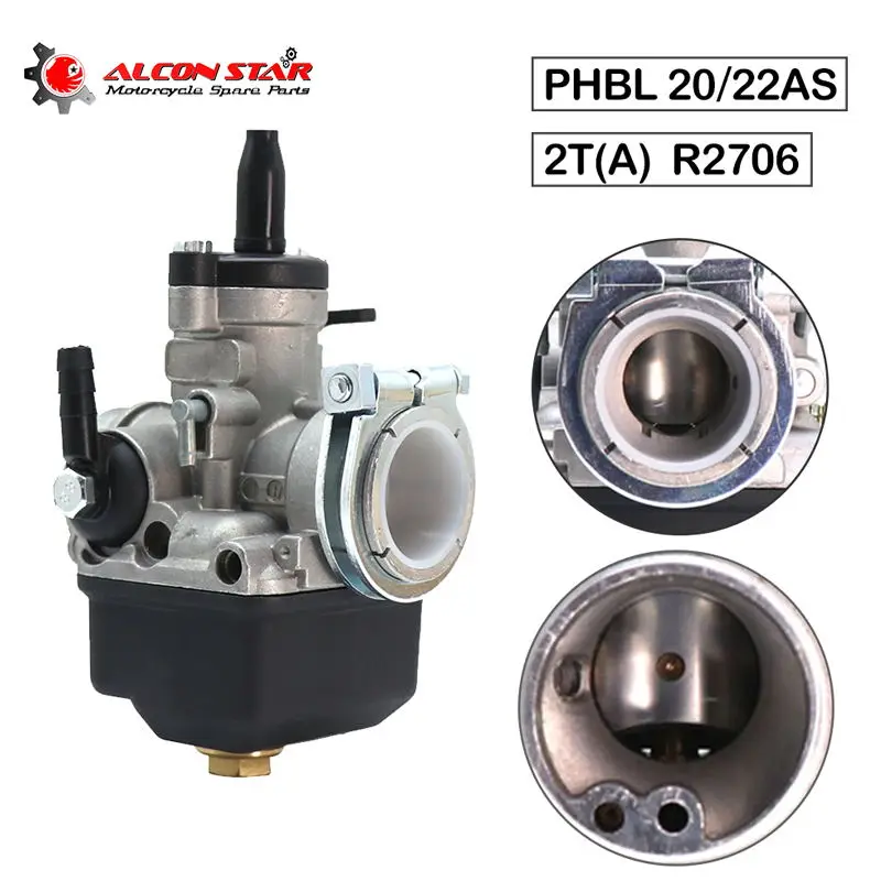 Alconstar-carburador de corrida universal phbl 20as phbl 22as r2706/r2707 20mm/22mm 2 tempos 50-250cc dellorto carb carburador