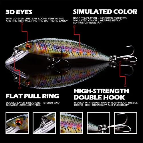 Imagen 2 del producto Agoie 3g 7g Popular Jerkbait MINNOW señuelo de Pesca peces cebo duro Artificial aparejos de Pesca Wobbler Pesca Crankbait señuelos flotantes