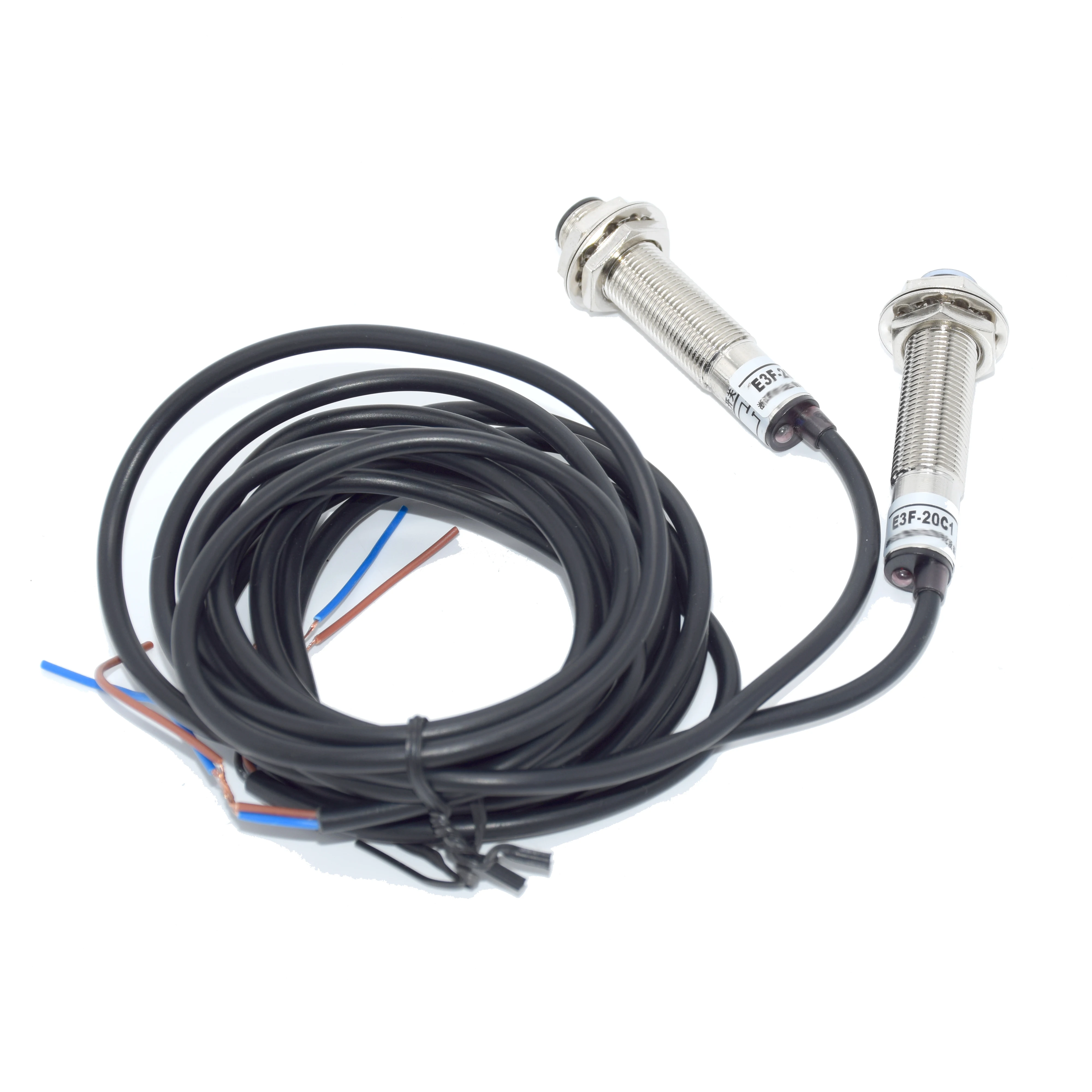 M12 مفتاح مستشعر شعاع كهروضوئي ليزر مقاوم للماء مسافة 20 متر مخرج NPN PNP #6