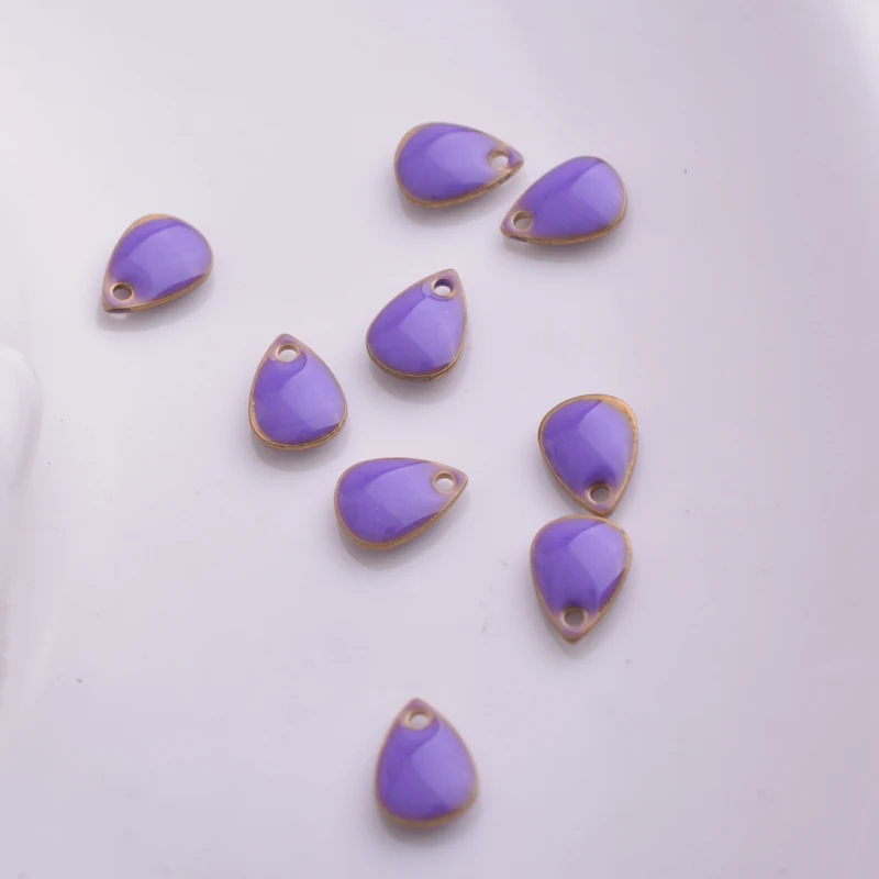 30 Stück 5*7mm emaillierte Kupfer-Mini-Wassertropfen-Anhänger, beidseitig emailliert, tropfenförmiger kleiner Anhänger – Detail 5