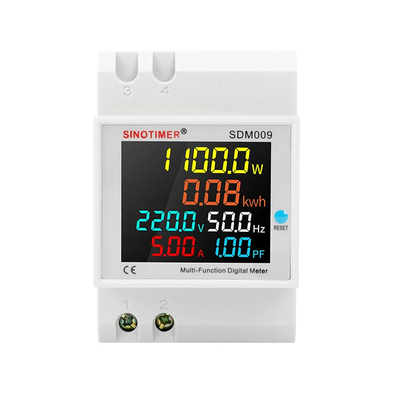 Din Rail LCD Digital Voltmeter Voltage Current Power Wattmeter Electric Energy kWh Meter Frequency Volt Amp Monitor AC 220V 110V