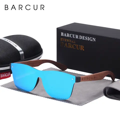 Black Walnut Wood Polarized Sunglasses UV400 BARCUR