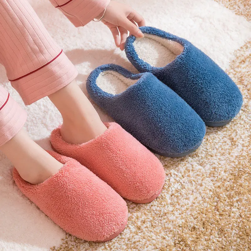 

Nice Women Slippers Flock Warm Plush Winter Ladies Home Cotton Shoes Female Non-Slip Soft Indoors Floor Shoes Woman Slipper