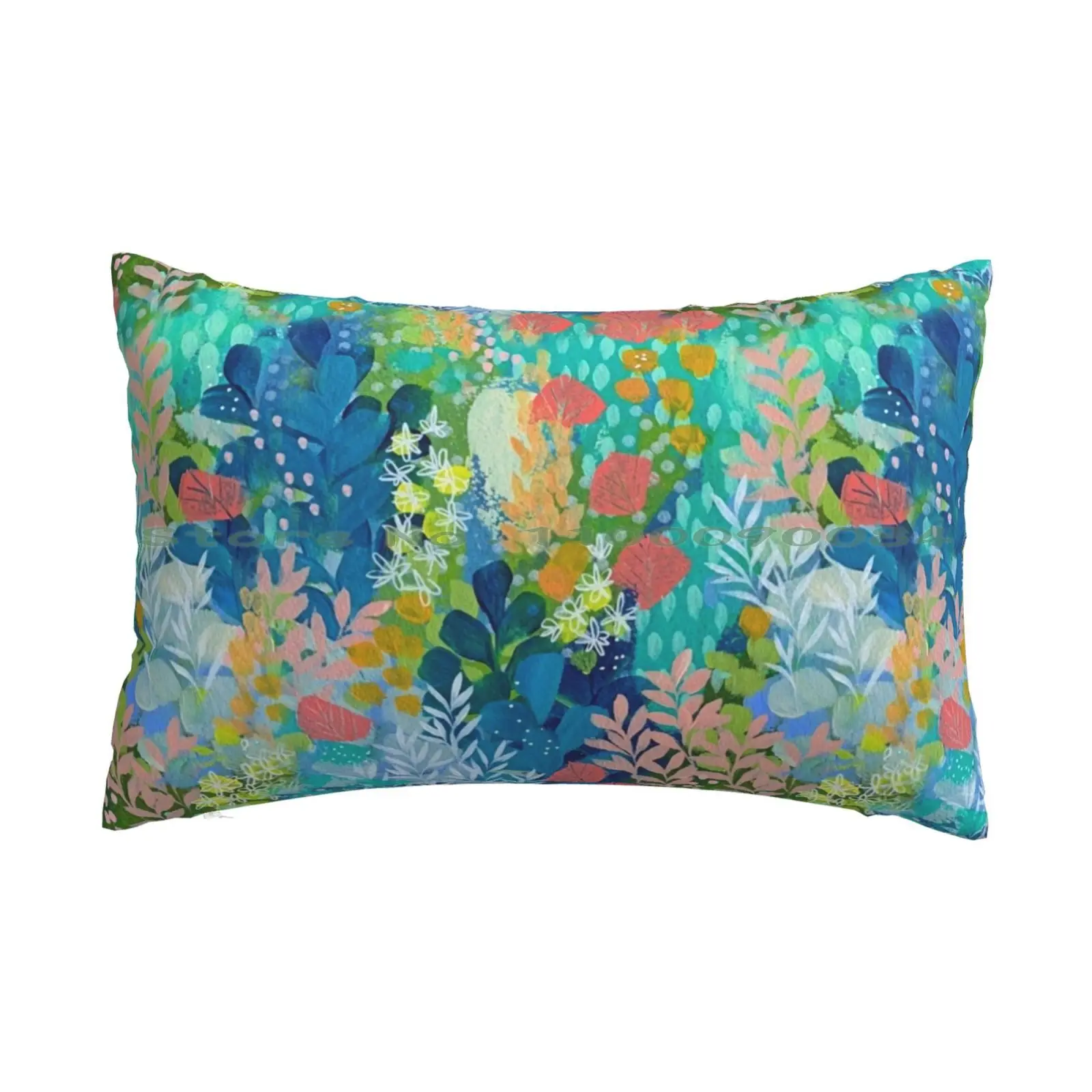 End Of The Rainbow Pillow Case 20x30 50*75 Sofa Bedroom Clair Bremner Abstract Floral Pretty Popular New Blue Pink Nature Coral