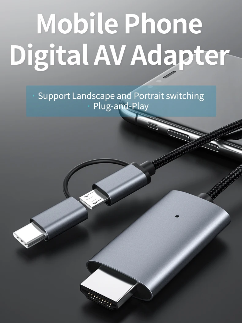 Kbt-Androidおよびタブレットと互換性のあるHD 1080p ld39タイプCヘッドセット,USB 3.0からHDMI出力,Androidデバイスと互換性,プロジェクターディスプレイ