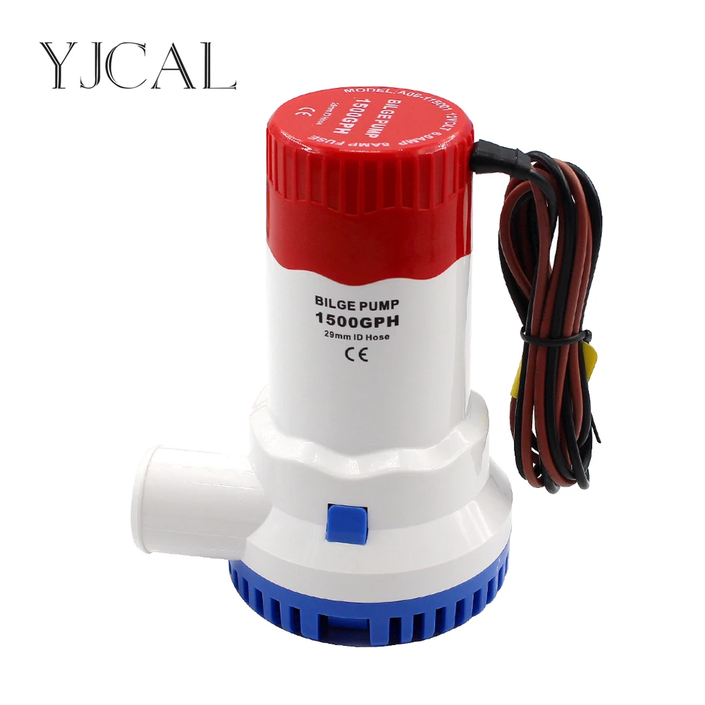 Bilge Pump 1500GPH DC 12V 24V Electric Water Pump For Aquario Submersible Seaplane Motor Homes Houseboat Boats