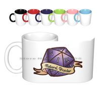 Natural Disaster-Critical Fail Ceramic Mugs Coffee Cups Milk Tea Mug D20 Dice D D Dnd Ttrpg Perfect Natural 1 Roleplay Geek