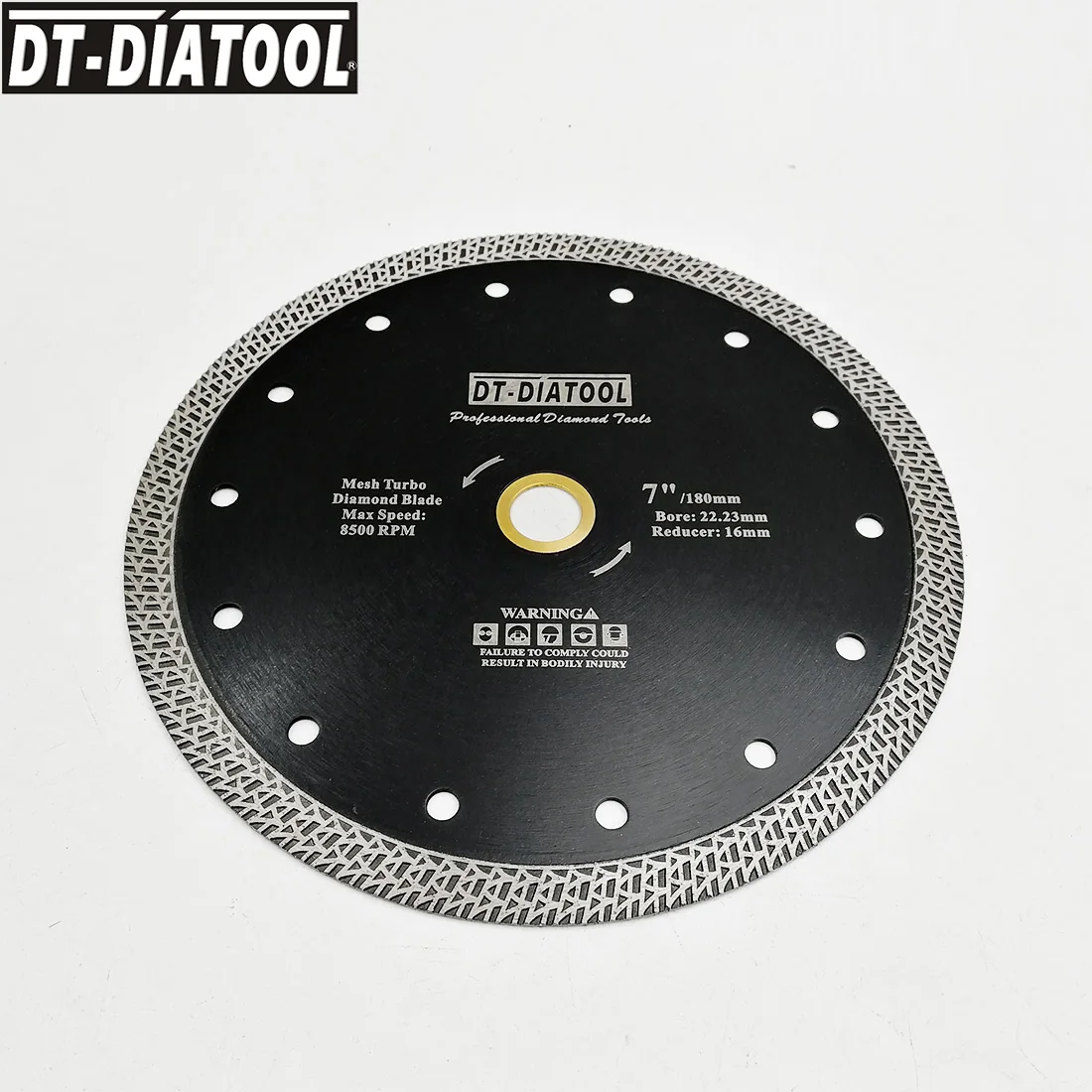 DT-DIATOOL 5pcs Dia 180mm/7 "Warm geperst Gesinterde Diamantdoorslijpschijf Mesh Turbo Diamant Saw blade Graniet Marmer Tegel Keramische