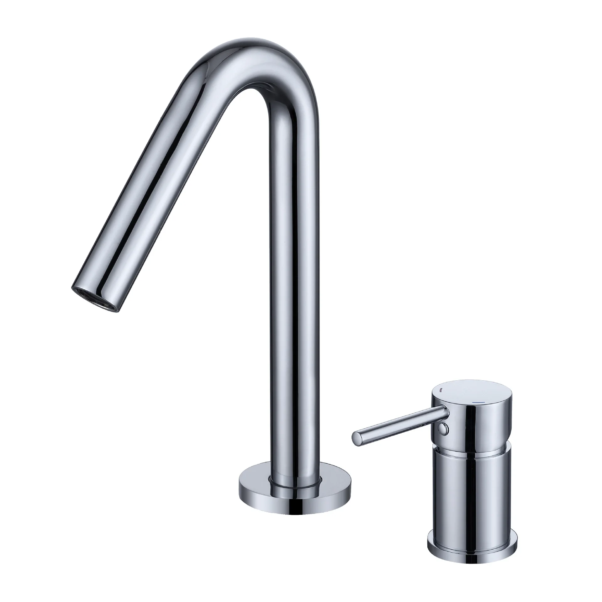 Hot Selling Deck-mounted Matte Black Separated Two Pieces Dual Hole Bathroom Basin Sink Faucet Water Mixer Tap B3447