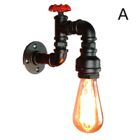 Industrial Wall Lamp Vintage Iron Rust Plated Water Pipe Lights Fixture E27 Loft Wall Lighting Sconce for Home Restaurant Bar