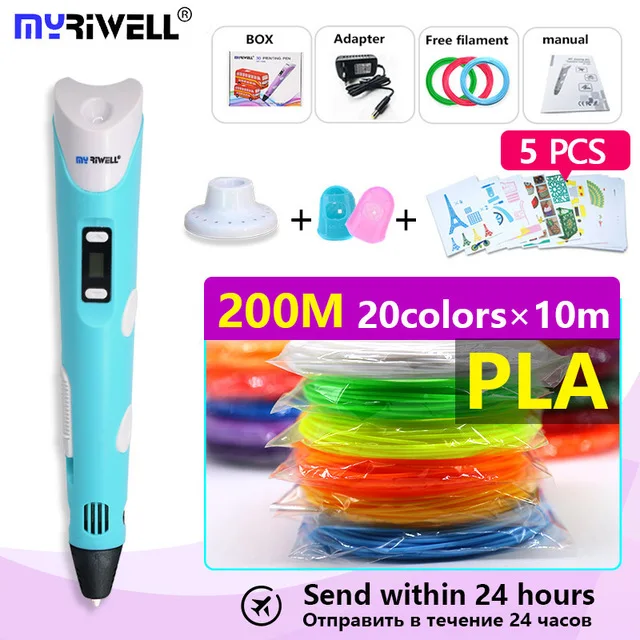 myriwell 3d pen v2 1.75mmPLA filament pla 3d printing pen 3 d pen Smart Child gift birthday present abs plastic  pla 3D handle