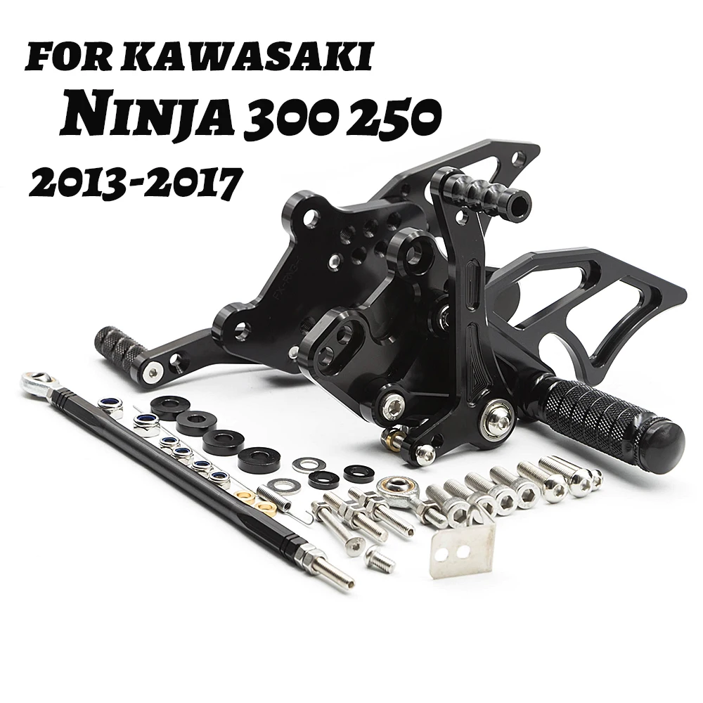 

For Kawasaki Ninja 300 250 Ninja300 2013 2014 2015 2016 2017 CNC Adjustable Footpeg Rearset Footrest Rear Set Footpegs Foot Peg