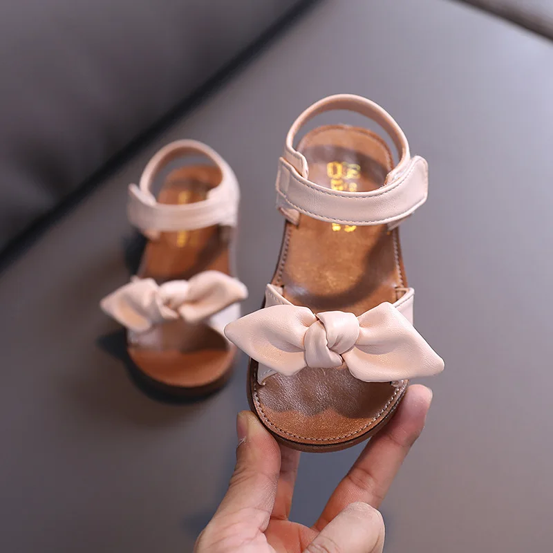 Summer new children's Korean bowknot girl sandals princess shoes antiskid soft soled baby shoes fashion