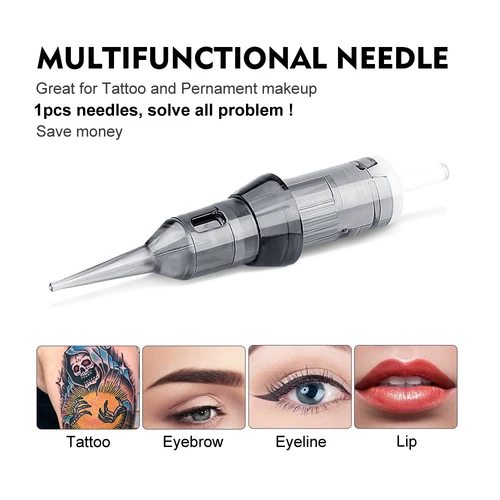 Imagen 2 del producto 20 piezas aguja de cartucho de tatuaje de maquillaje permanente agujas de maquillaje permanente esterilizadas para máquina de pluma de tatuaje agujas de tatuaje