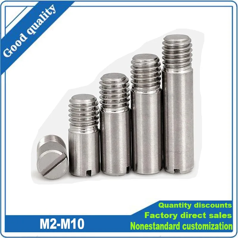 2/5/10X M2 M2.5 M3 M4 M5 M6 M8 M10 GB878 304 Stainless Steel External Screw Thread Cylindrical Fix Position Shaft Roll Dowel Pin