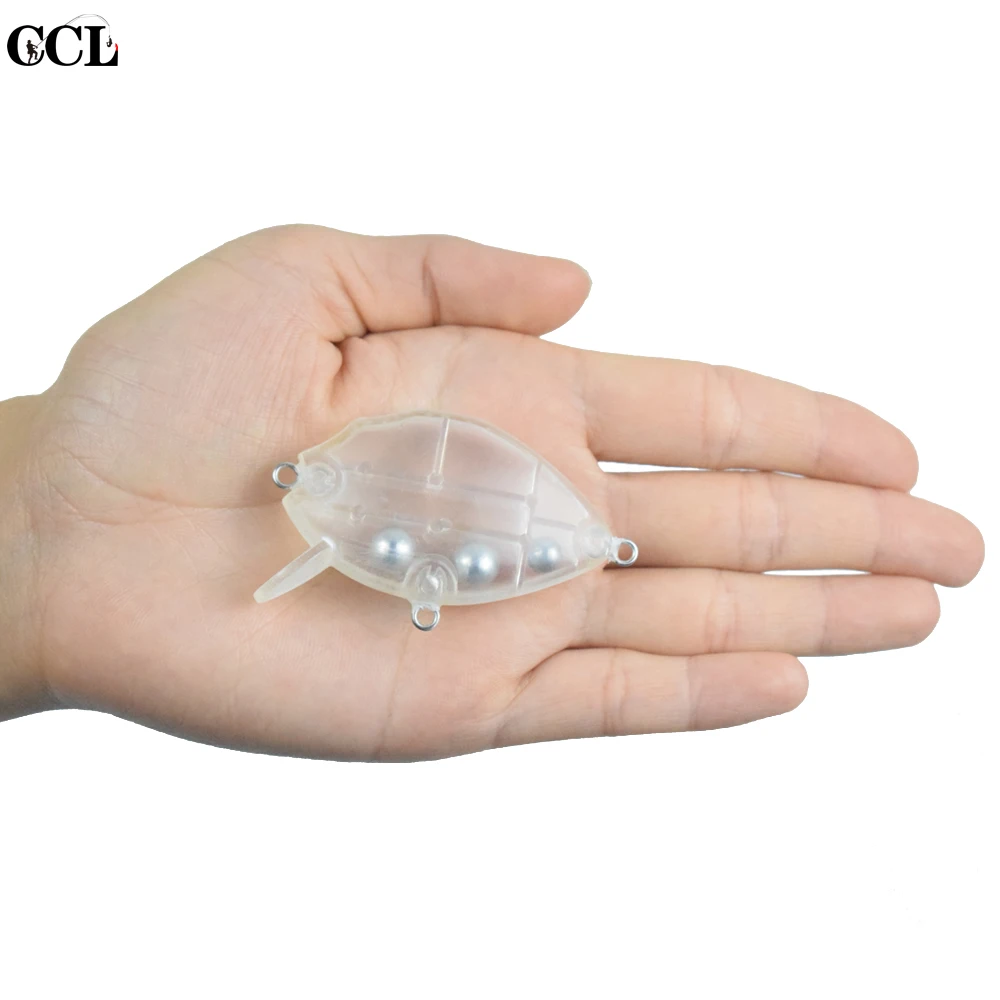 CCLTBA 15PCS Unpainted Mini Bluegill Crank 5.5CM 12.5G  Fishing Bait Rattle Inside Hard Plastic Blank Crankbait For Fishing DIY