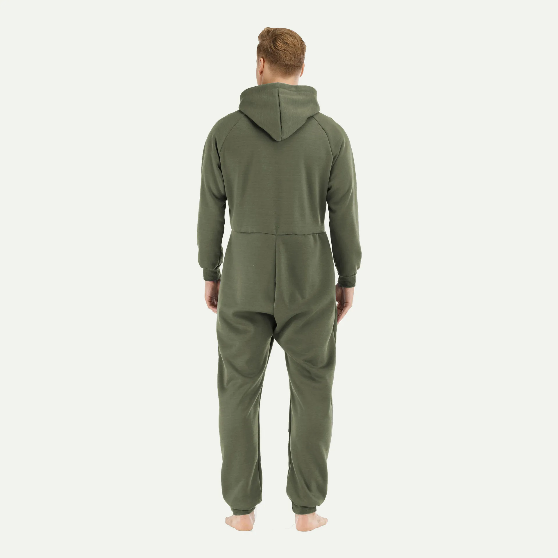 Pyjama à capuche pour homme adulte, combinaison chaude, duveteuse, vêtements de nuit, salon, une pièce, automne
