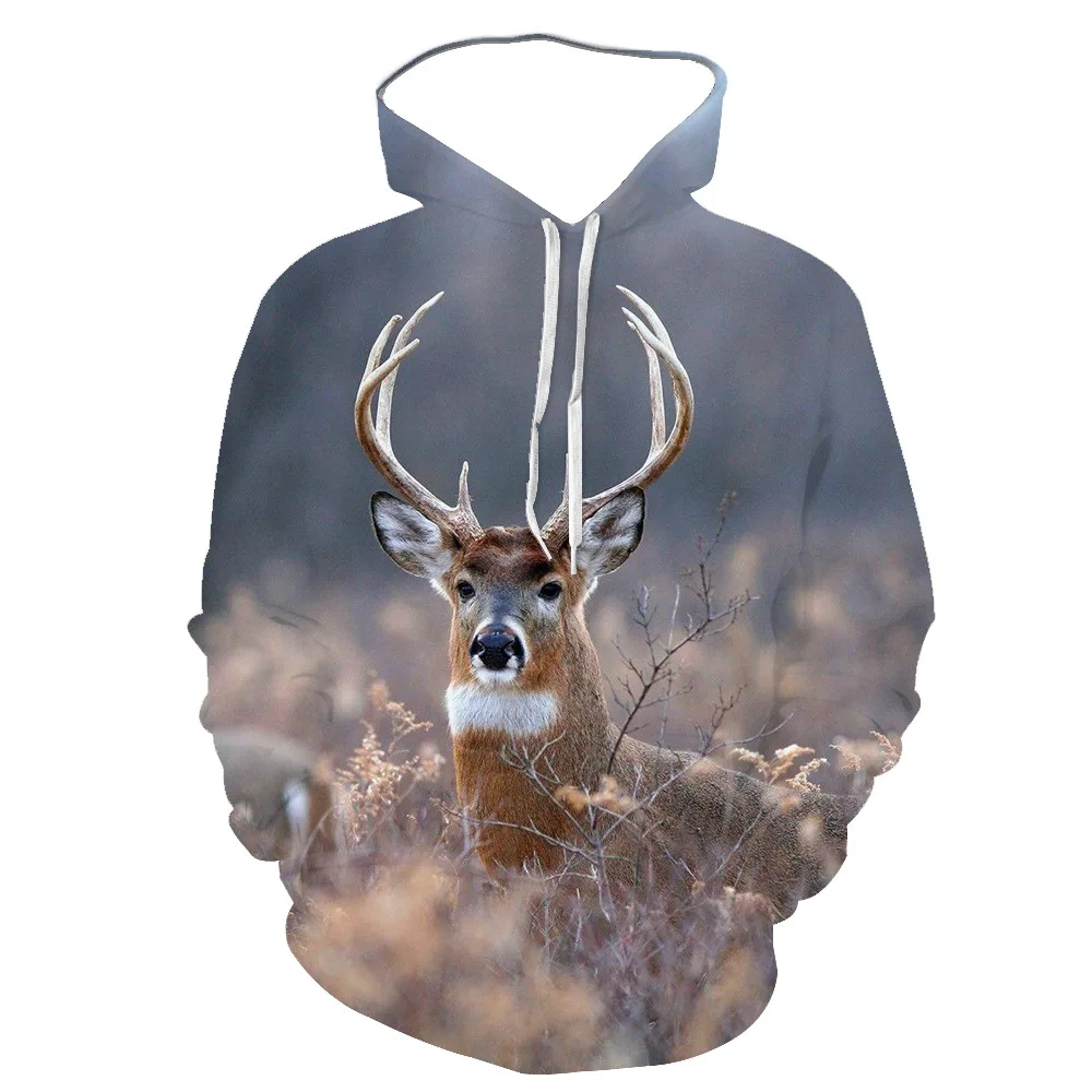 

New 3D Printing Deer Fashion Men Women Tracksuits Crewneck Hoodies Plus Size S-7XL Harajuku