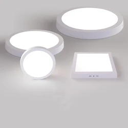 Ultra-fino LED superfície montada Downlight, luz de teto de poupança de energia, quadrado, redondo, 6W, 12W, 18W, AC85, 265V, 1pc