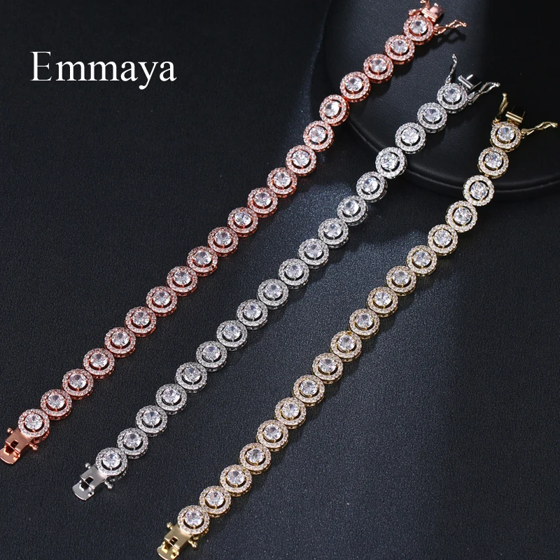 EMMAYA New Arrival For Charming Female  Classic Series Round Shape AAA Zirconia Multicolors Bracelet Fashion Statement