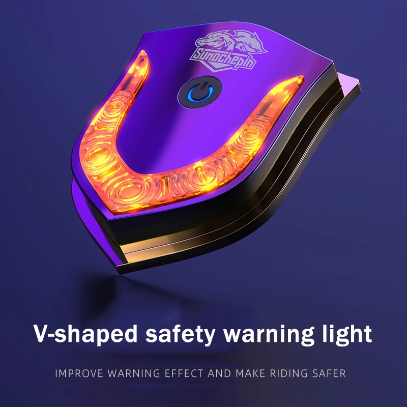 

Motorcycle Accessories V Shield USB Smart Wireless Helmet Light Day Trip Side Box Light Fuel Tank Decoration Night Warning Light