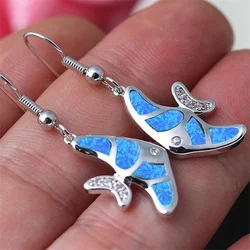 2024 Cute Imitation Opal Fish Pendant Earrings for Women Statement Wedding Jewelry Accessories Girl Gift Fashion Women Earrings