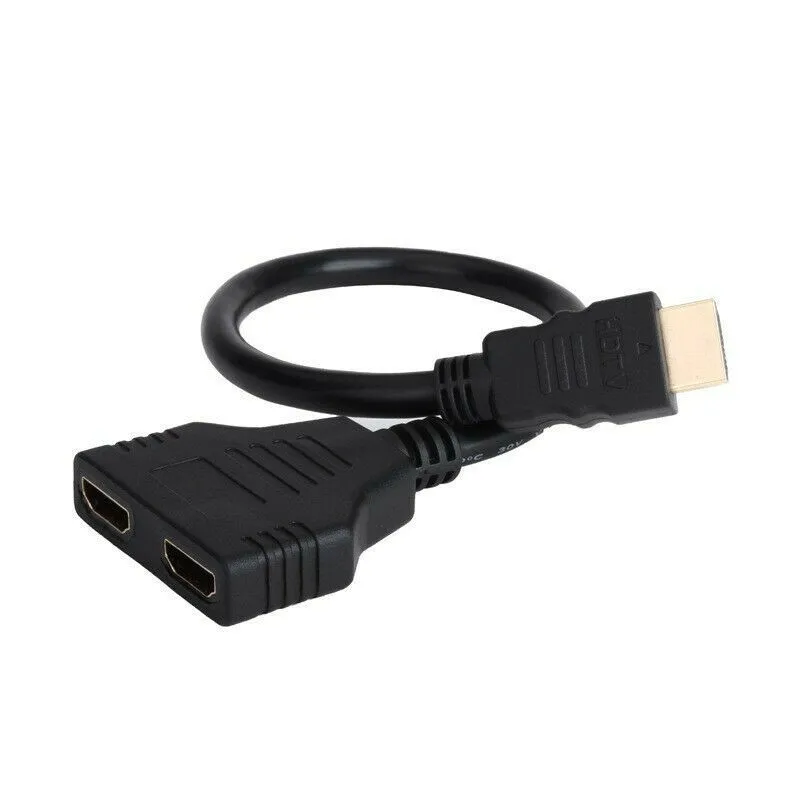 New Arrival HDMI-compatible Splitter Cable 1 Male To Dual HDMI-compatible 2 Female Y Splitter Adapter In HD LED LCD TV 30cm