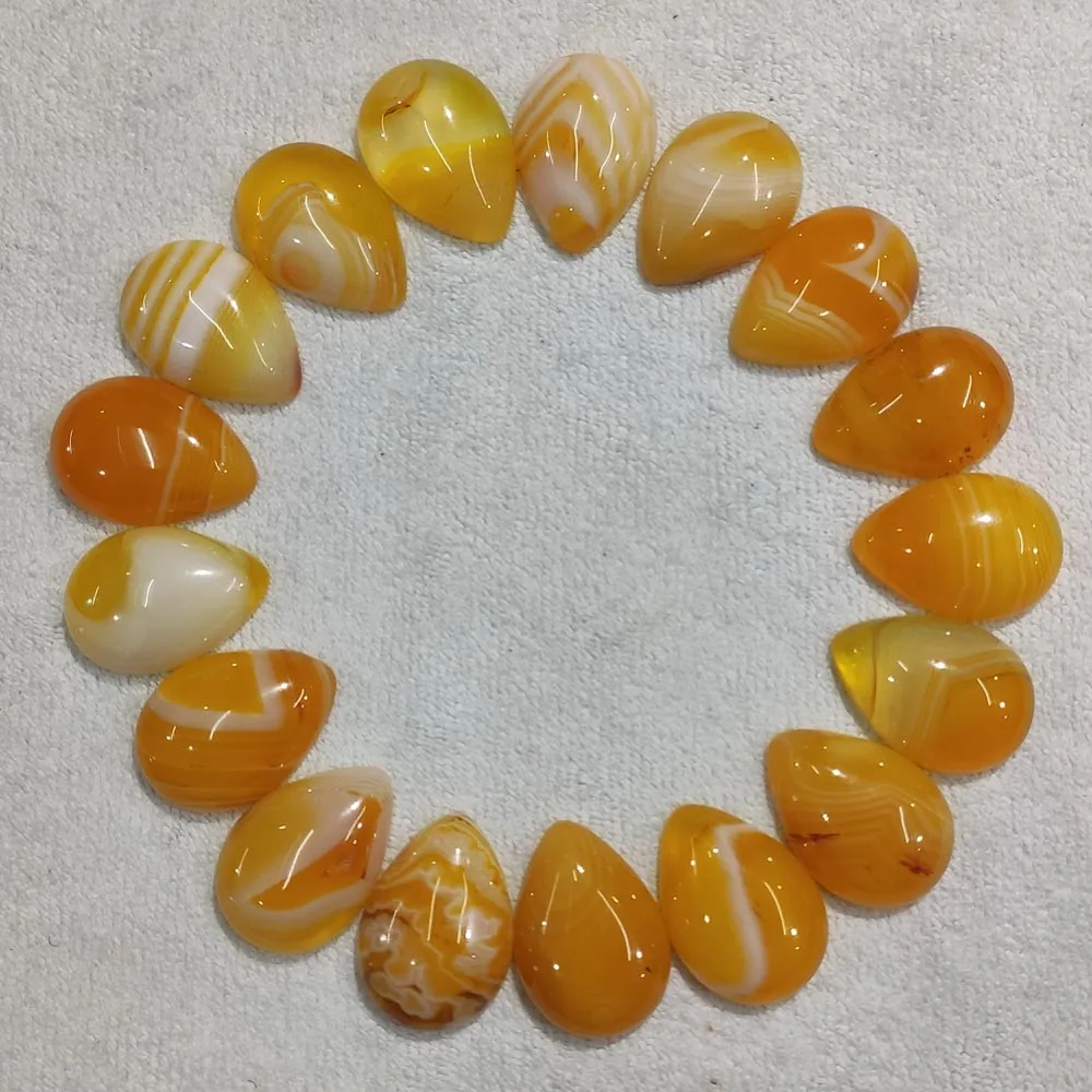 

Wholesale 20pcs/lot natural yellow stripe onyx drop CAB CABOCHON beads 18x25mm for jewelry Accessories making free shipping