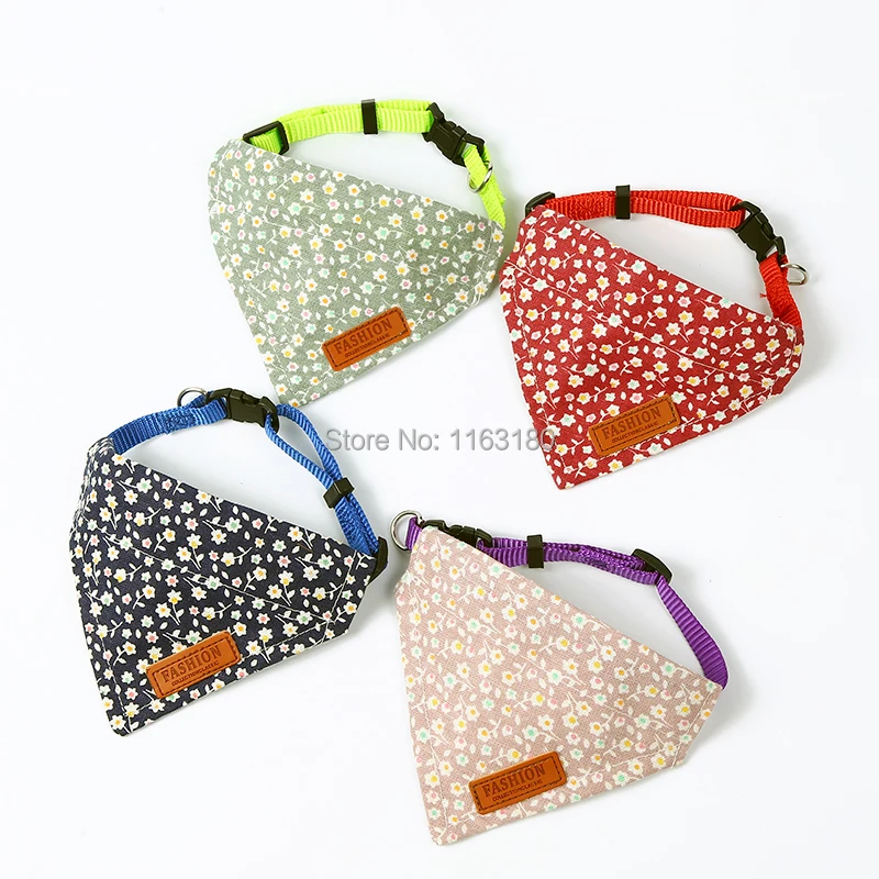 144 pcs/lot Dog Scarf Adjustable Collar Bandana Dog Collar Bibs Pet Puppy Scarf Saliva Towel Bib Pet Neckerchief