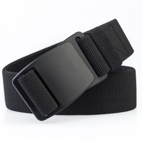 Tactical men's elastic Belt black Plastic Buckle Army Military Adjustable Outdoor Waistband Plastic Fastener Leisure Belts blue