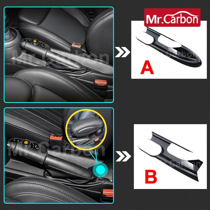 1Pcs Car gear lever panel ABS Plastic Decorative Cover Carbon Style Protective Sticker For BMW MINI ONE JCW COOPER S F55 F56 F57