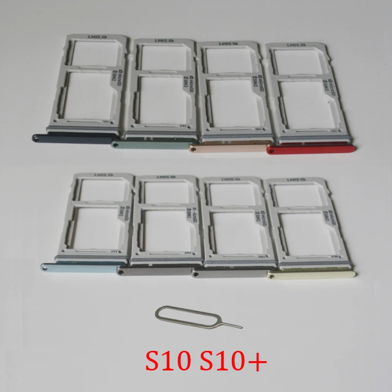 

SIM Card Chip Tray For Samsung Galaxy S10 S10+ G973 G975 Phone New S10 Plus SIM Micro SD Card Slot Holder Adapter