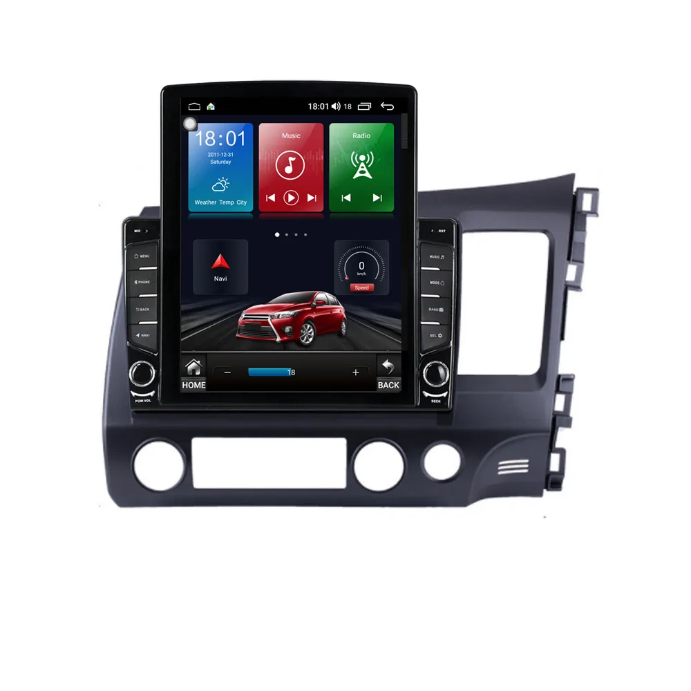 DSP IPS For HONDA CIVIC 2008 2009 2010 2011 RHD Car Multimedia Android 10 64GB Navi Head Unit Tesla Player Audio Radio GPS