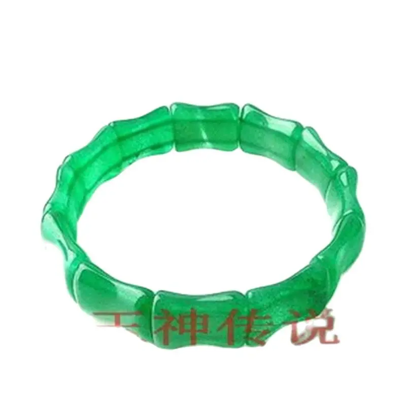 Fashion Exquisite Natural High-Quality Natural Green Jade Hand Chain Smooth Delicate Lady Bracelet Hand String Stretch Bracelet