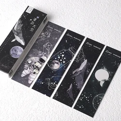 30 Pcs/Set Creative Space Walking Planet Paper Bookmark Cartoon Book Holder Message Card Gift Stationery