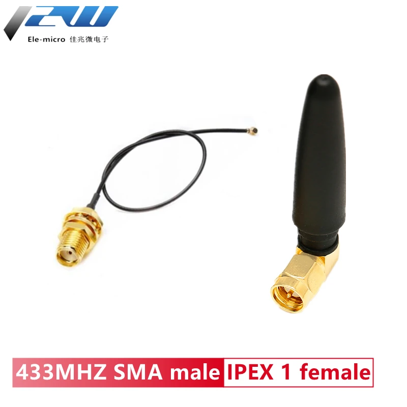 

433MHz Antenna + IPEX IPX ufl. Pigtail Cable 1.13 Lora Lorawan 3dbi GSM Antennas 433 MHz Directional Antenne SMA Male Connector