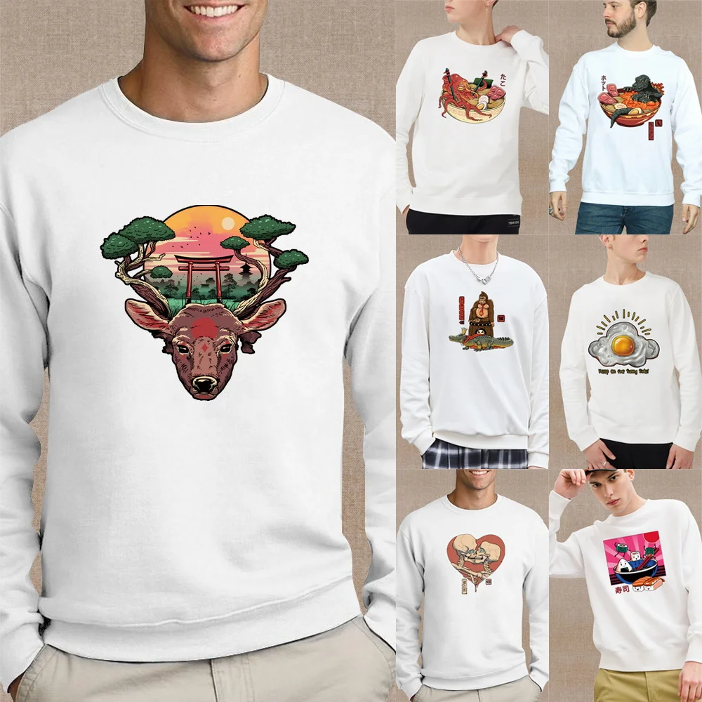 

Свитшот унисекс с длинным рукавом, теплая базовая одежда для поездок, Повседневный пуловер в стиле Харадзюку, удобная толстовка с рисунком