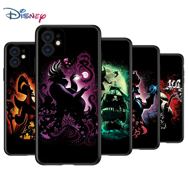 Villain Disney Princess For Apple iPhone 15 14 13 12 11 Pro Max Mini XS X XR 7 8 6 Plus 5S Silicone Black Phone Case Coque Capa