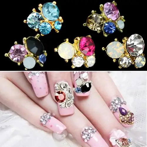 

10Pcs 3D DIY Rhinestones Crystal Nail Art Tips Studs Phone Decor Manicure Tool