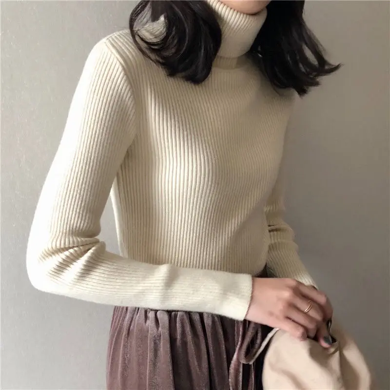 

Autumn Winter Sweater Women's 2024 Slim-Fit Turtleneck Top Woman Sweaters Femme Chandails Pull Hiver