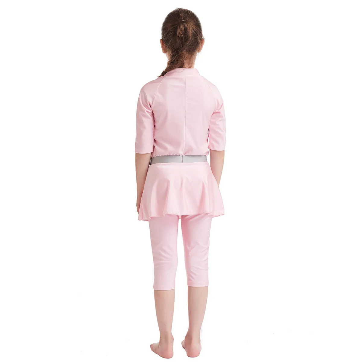 Traje de baño musulmán para niña, traje de baño modesto de 3 piezas con falda y gorro, ropa de playa árabe e islámica