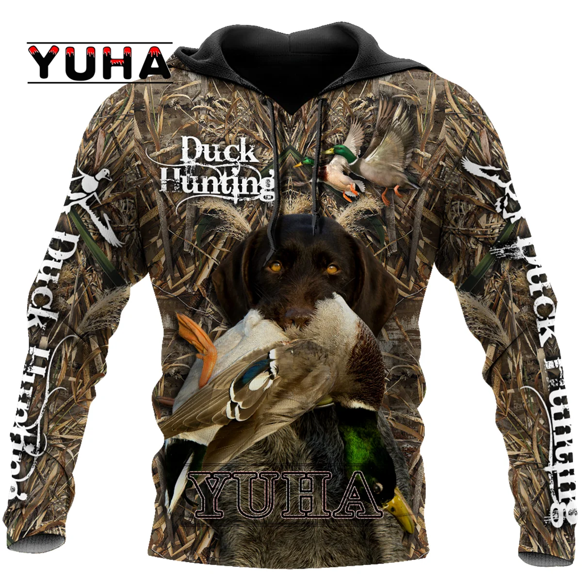 Autumn Fashion Hoodies Duck Hunting Camo 3D Printed Mens Sweatshirt Unisex   Pullover Casual Harajuku Streetwear