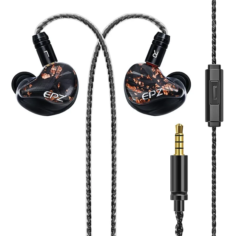 EPZ Q1 Dynamic Earphone In Ear Cable Sound Insulation Noise Reduction Headphone HiFi Fever Heavy Bass Music Headset With Mic