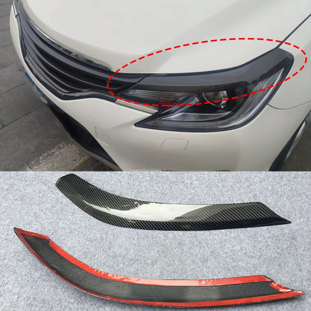 Car styling ABS Headlight Eyebrow Decorative Cover Sticker Trim For Toyota Mark X Reiz 2013 - 2018 Exterior Decals Strips Parts