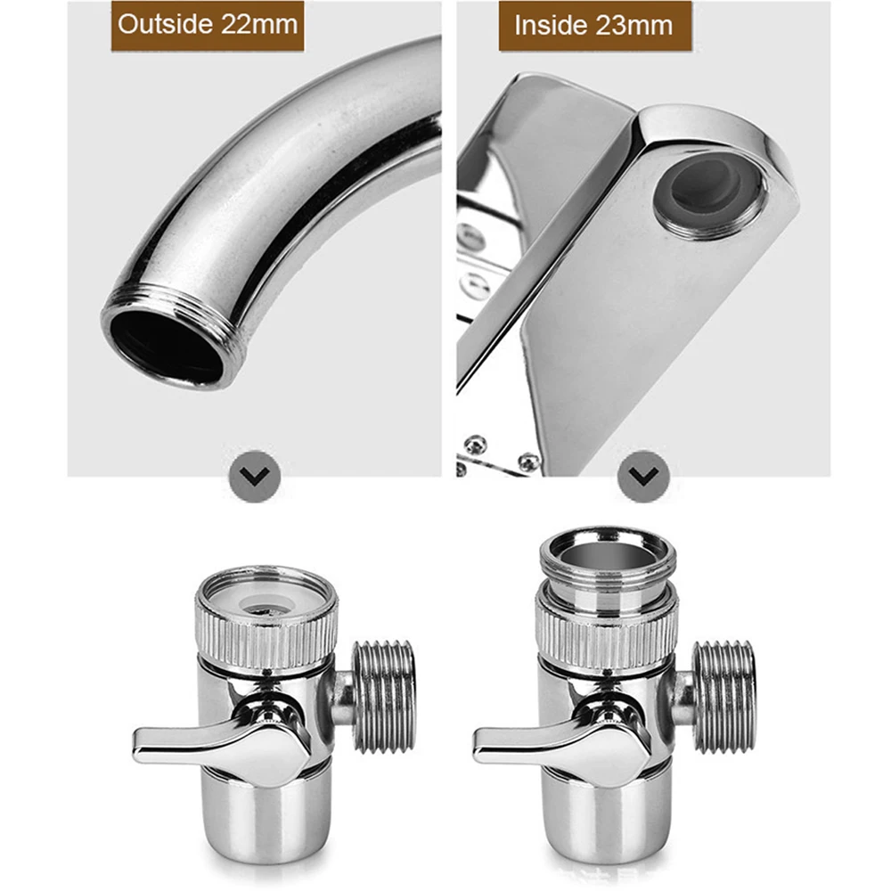 Bathroom Faucet Adapter Kitchen Tube Connector Valve 22/24mm Splitter Diverter Valve Water Tap Connector for Toilet Bidet Shower