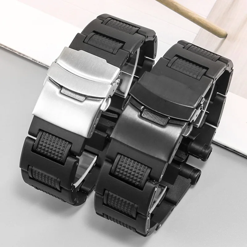 Black Special  Interface Strap Light Plastic Steel Watchband For GW-A1100 GW-4000 GA-1000 1200 Men's Bracelet