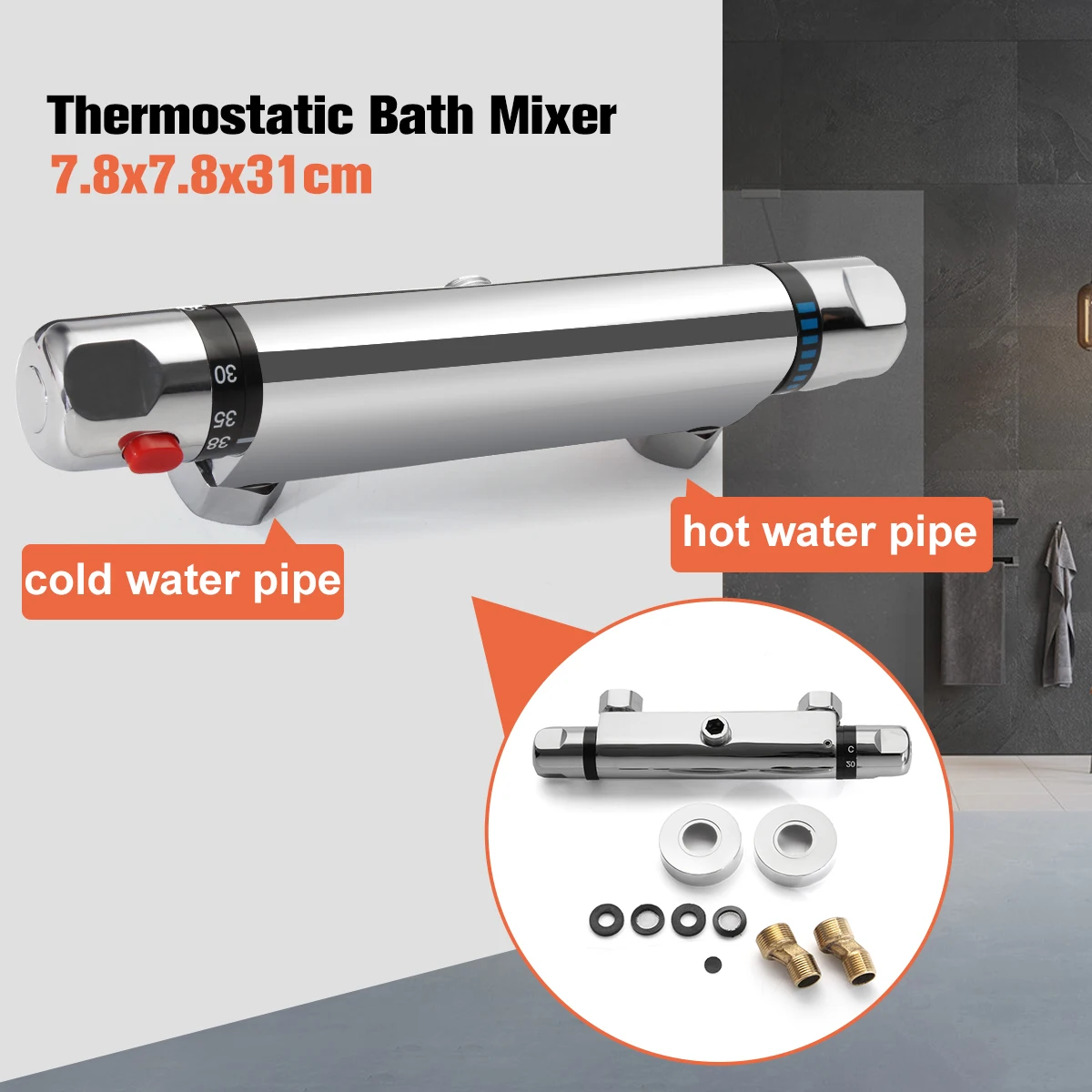 Xueqin Thermostatic Bath Mixer Shower Control Valve Bottom Faucet Bathroom Wall Mounted Hot And Cold Brass Mixer Bathtub Tap