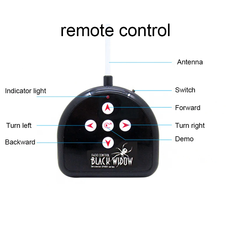 RC spider toy remote control Tarantula Black widow Electric toys Simulation lifelike crawl araneid Tricky novel gift for boys