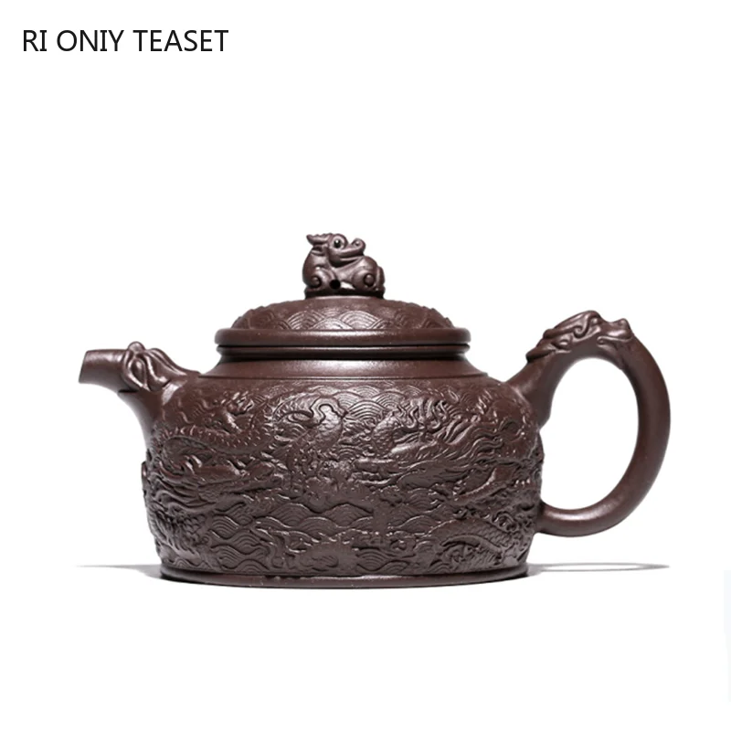 

320ml Authentic Yixing Purple Clay Teapots Raw Ore Purple Mud Handmade Tea Pot Home Zisha Filter Kettle Customized Teaware